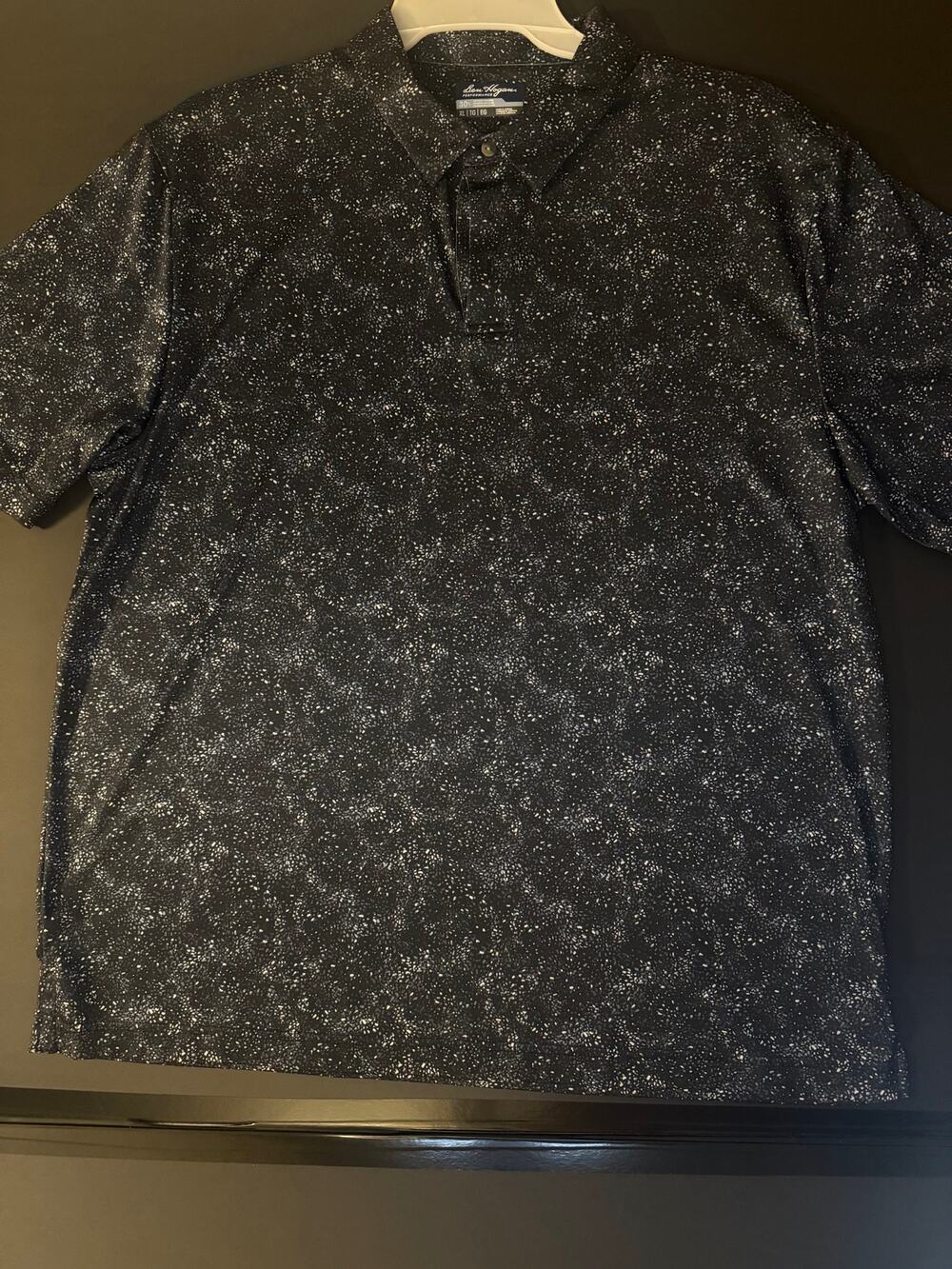 Ben Hogan Performance Men’s XL Black Speckled Polo – Cotton Blend Golf Shirt